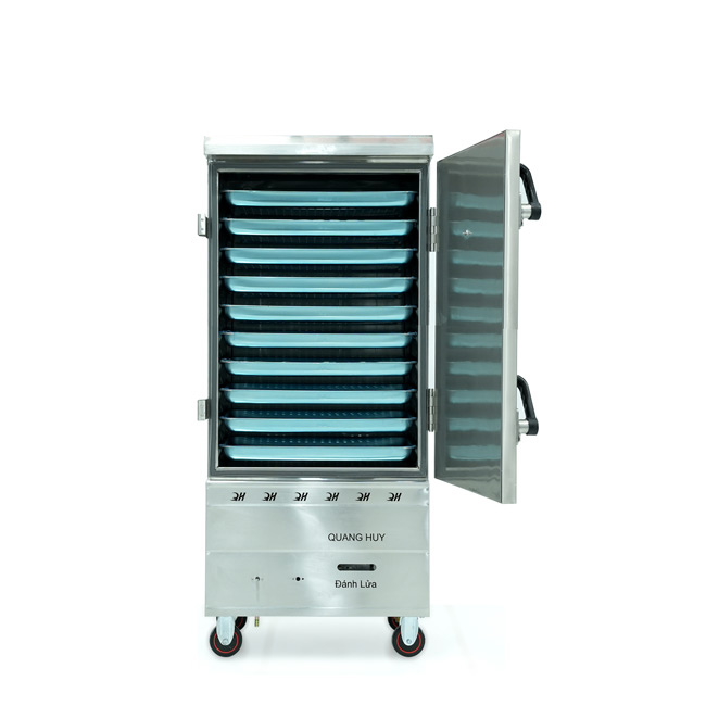 Tủ cơm 10 khay điện gas hấp từ 35kg Gạo/mẻ không điều khiển