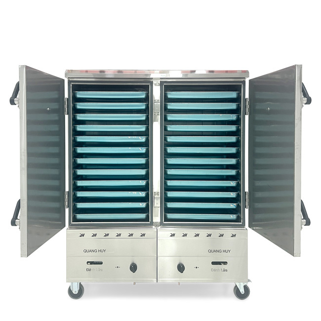 Tủ cơm 24 khay gas hấp từ 80kg Gạo/mẻ