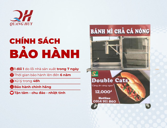 Bảo hành xe bánh mì chả cá