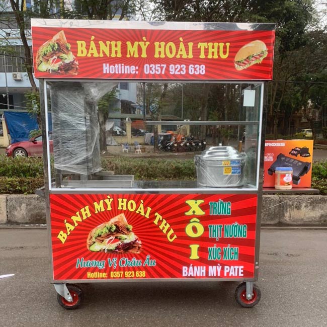 Xe bán xôi bánh mì 1m5 Quang Huy X1500-B