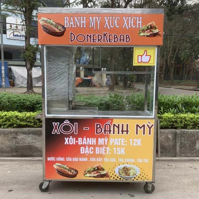 Xe bán xôi bánh mì 1m2 Quang Huy