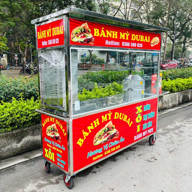 Xe bán xôi bánh mì 1m8 Quang Huy X1800-B