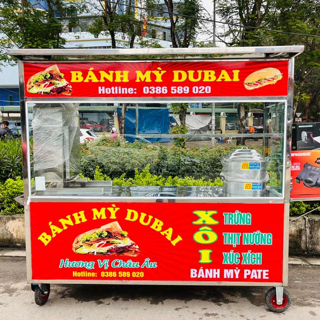 Xe bán xôi bánh mì 1m8 Quang Huy X1800-B