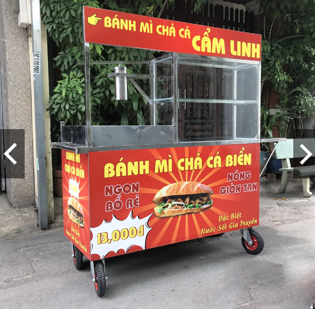 Xe bánh mì chả cá 1m5 Quang Huy