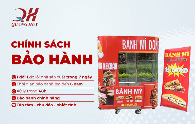 Bảo hành xe bánh mì kính cong