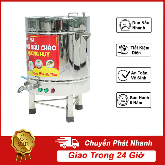 Nồi nấu cháo điện 68l nấu 7kg gạo/mẻ