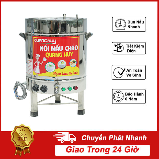 Nồi nấu cháo điện 68l nấu 7kg gạo/mẻ