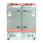 Tủ cơm 24 khay điện gas hấp từ 80kg Gạo/mẻ có điều khiển