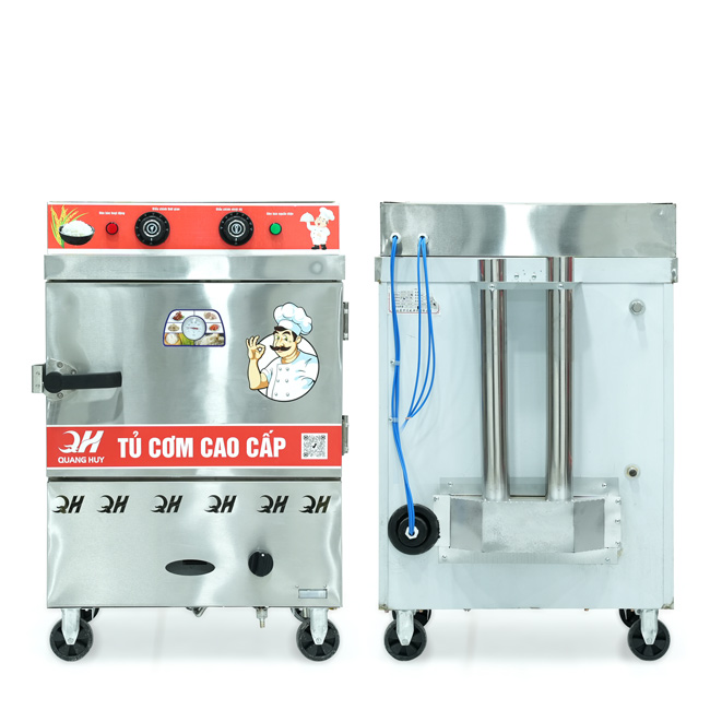 Tủ cơm 4 khay điện gas hấp từ 13kg Gạo/mẻ có điều khiển