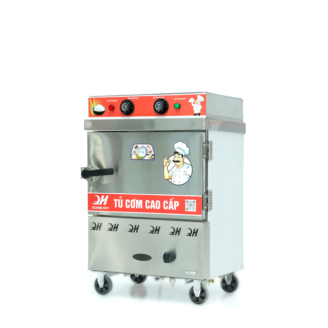 Tủ cơm 4 khay điện gas hấp từ 13kg Gạo/mẻ có điều khiển