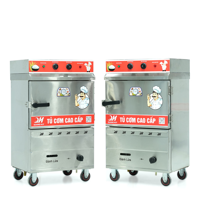 Tủ cơm 4 khay điện gas hấp từ 13kg Gạo/mẻ có điều khiển