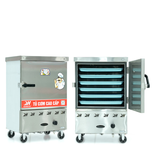 Tủ cơm 6 khay gas hấp từ 20kg Gạo/mẻ