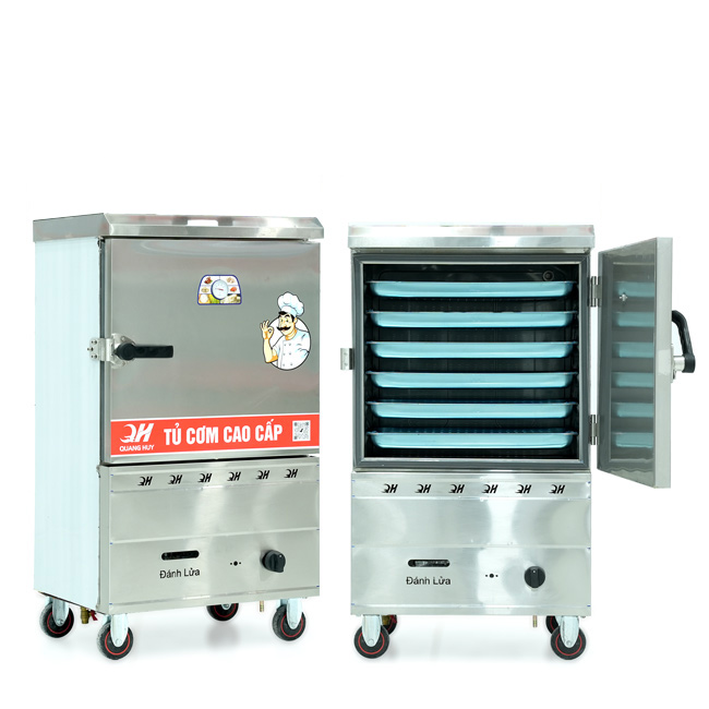 Tủ cơm 6 khay gas hấp từ 20kg Gạo/mẻ
