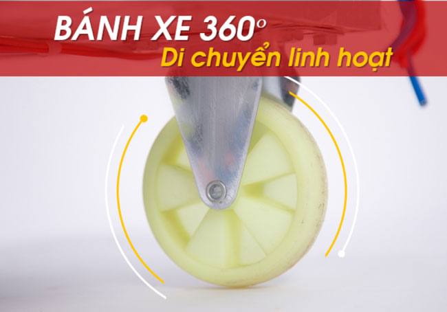 Bánh xe di chuyển tủ hấp cơm 10 khay