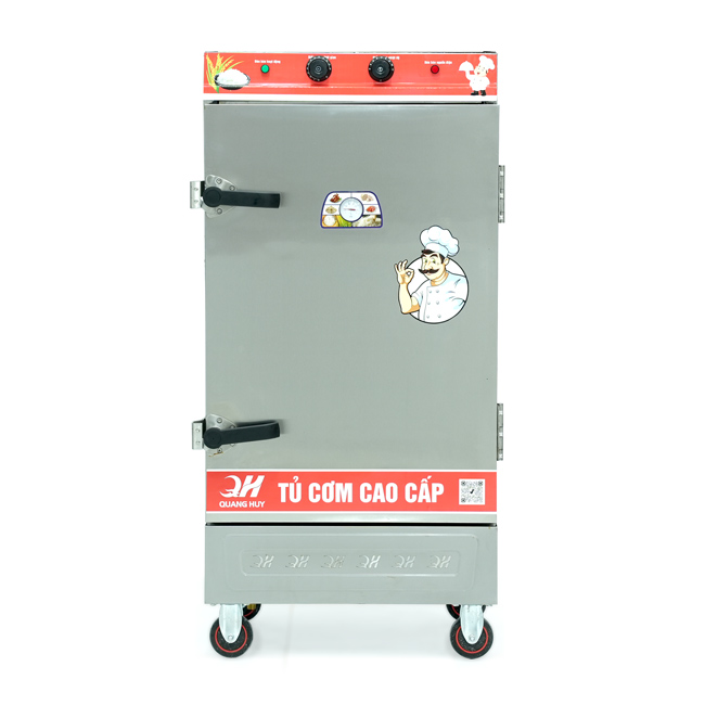 Tủ cơm 10 khay điện hấp từ 35kg Gạo/mẻ có điều khiển