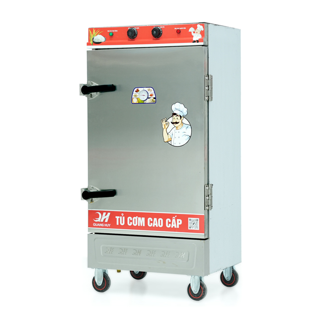 Tủ cơm 10 khay điện hấp từ 35kg Gạo/mẻ có điều khiển
