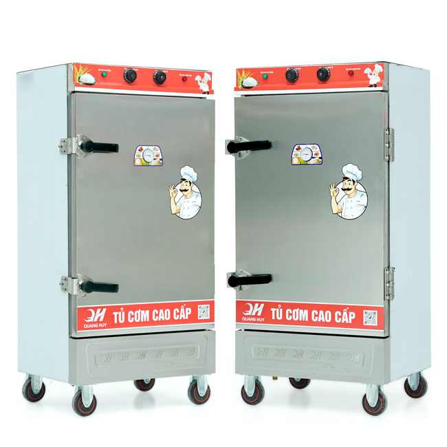 Tủ cơm 10 khay điện hấp từ 35kg Gạo/mẻ có điều khiển