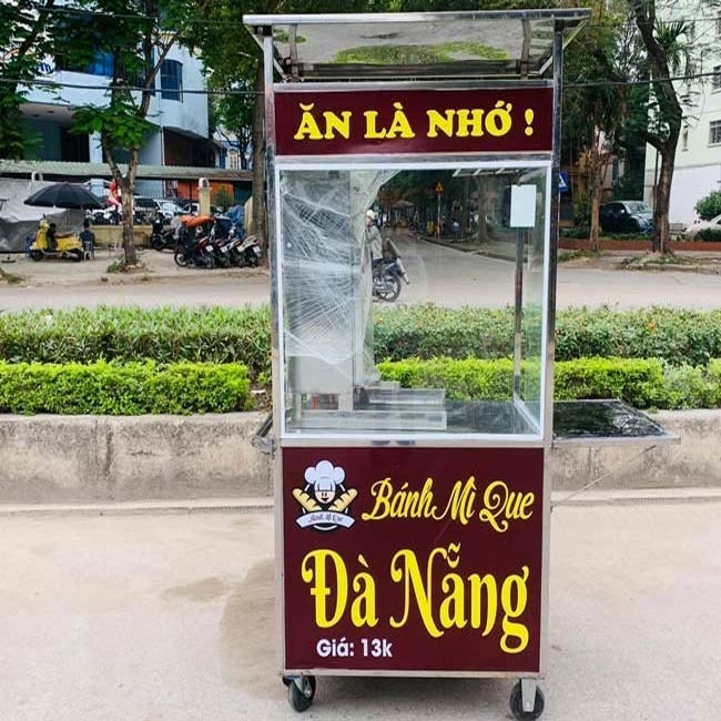 Xe bánh mì que Đà Nẵng decal nâu