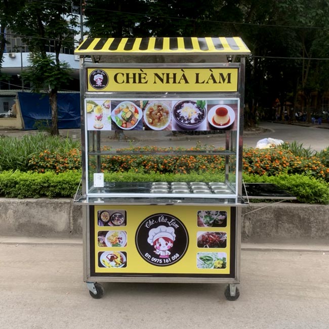 Xe chè nhà làm decal vàng đen