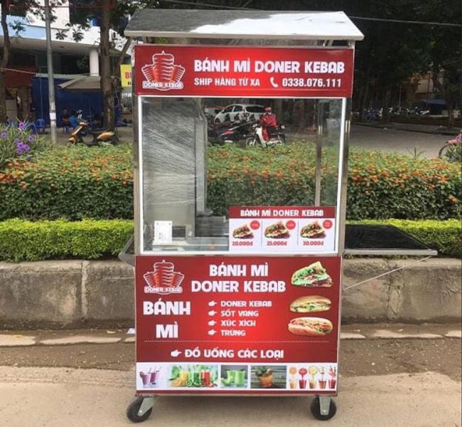 Xe đẩy bánh mì đồ uống các loại