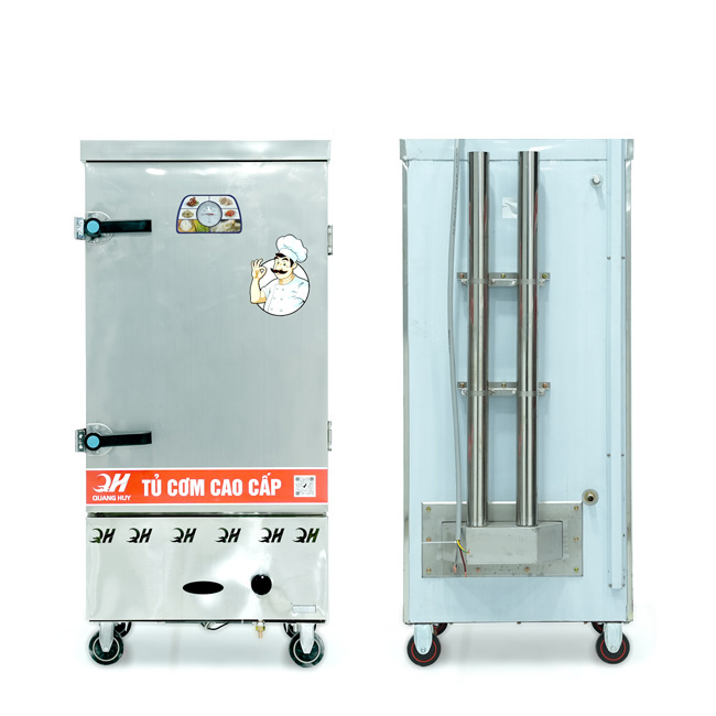 Tủ cơm 10 khay điện gas hấp từ 35kg Gạo/mẻ không điều khiển