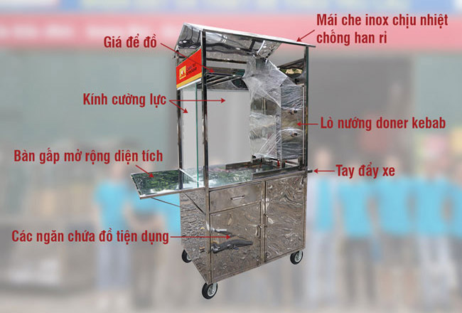 Các bộ phận xe bán hàng rong có bếp