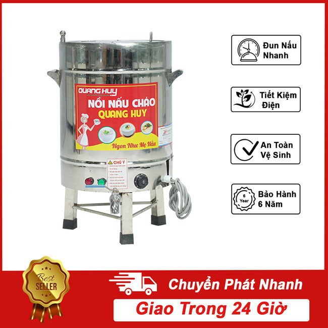 Nồi Nấu Cháo Công Nghiệp 30L nấu 3kg gạo/mẻ