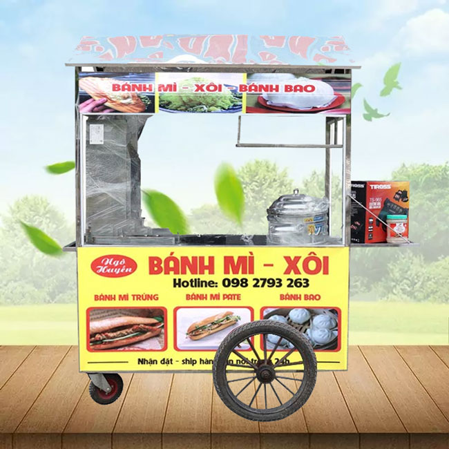 Xe bán bánh bao xôi bánh mì