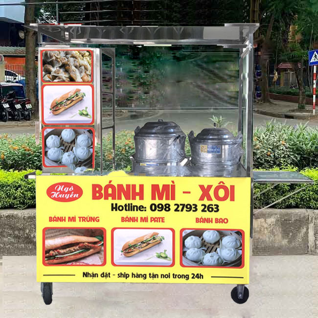 Xe bánh bao bánh mì xôi vàng