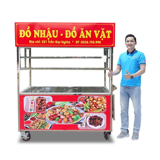 Xe đẩy bán hàng inox