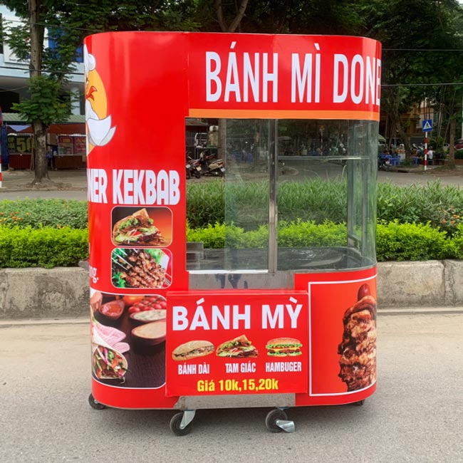 Xe đẩy bán hàng inox