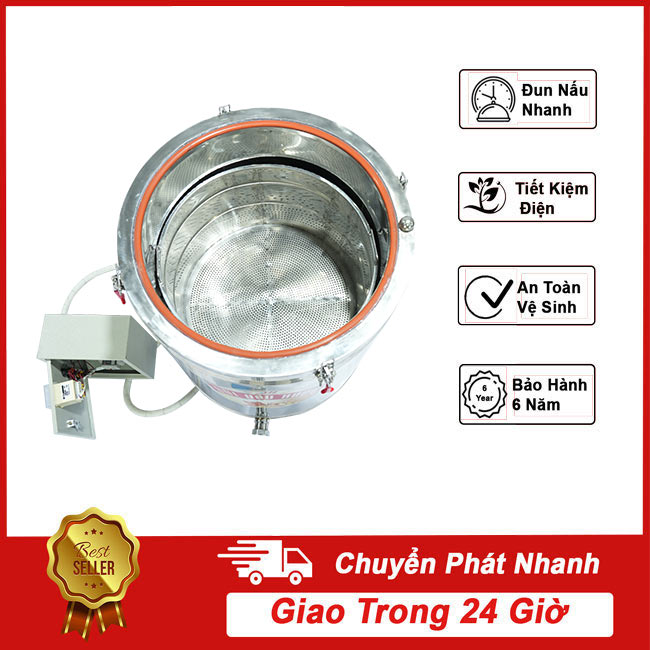 Nồi nấu rượu bằng điện từ 100kg gạo/mẻ