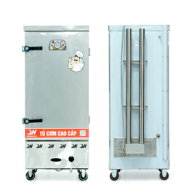 Tủ cơm 12 khay điện gas hấp từ 40kg Gạo/mẻ không điều khiển