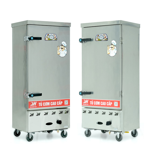 Tủ cơm 12 khay điện gas hấp từ 40kg Gạo/mẻ không điều khiển
