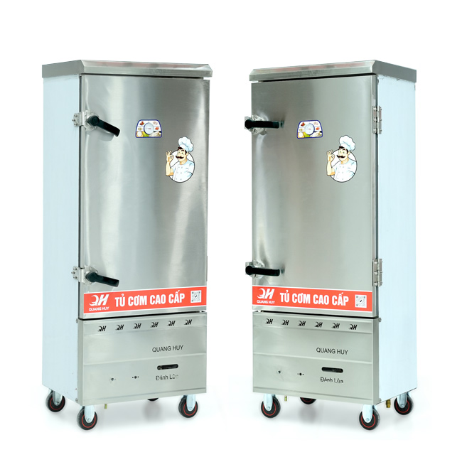 Tủ cơm 12 khay điện gas hấp từ 40kg Gạo/mẻ không điều khiển