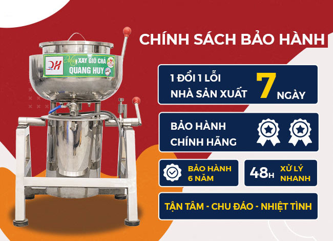 bảo hành máy xay giò chả 15kg