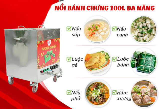 nồi nấu bánh chưng 100L đa năng