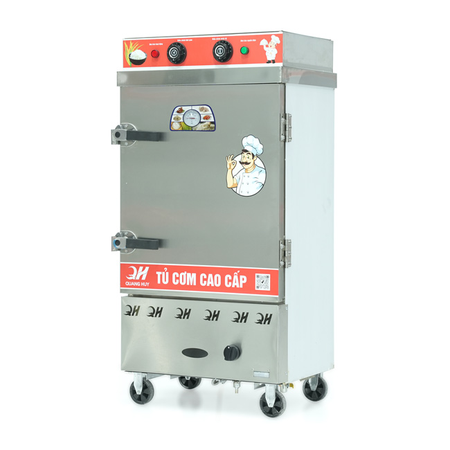 Tủ cơm 8 khay điện gas hấp từ 26kg Gạo/mẻ có điều khiển