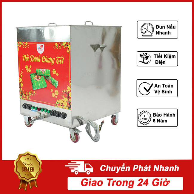 Nồi Bánh Chưng 300L Luộc từ 130 Chiếc/Mẻ Chỉ 7 Giờ