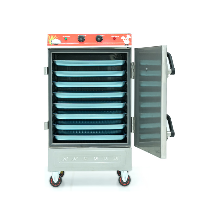 Tủ cơm 8 khay điện hấp từ 26kg Gạo/mẻ có điều khiển