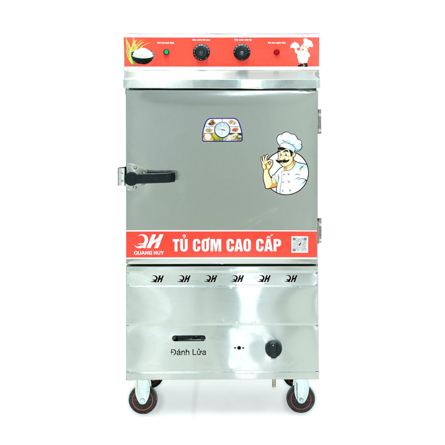Tủ cơm 6 khay điện gas hấp từ 20kg Gạo/mẻ có điều khiển