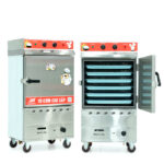 Tủ cơm 6 khay điện gas hấp từ 20kg Gạo/mẻ có điều khiển
