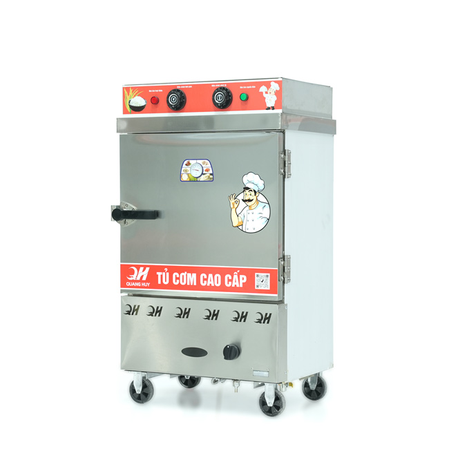 Tủ cơm 6 khay điện gas hấp từ 20kg Gạo/mẻ có điều khiển