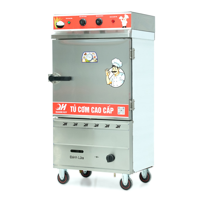 Tủ cơm 6 khay điện gas hấp từ 20kg Gạo/mẻ có điều khiển