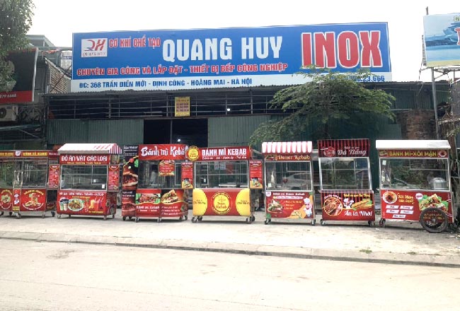 Xe bánh mì quang huy thiết kế theo yêu cầu