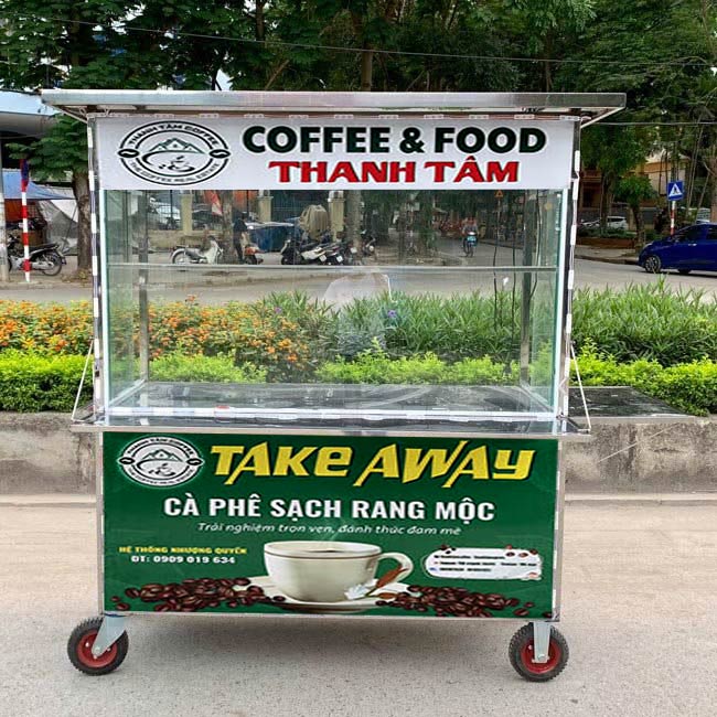 kính cường lực xe cà phê take away