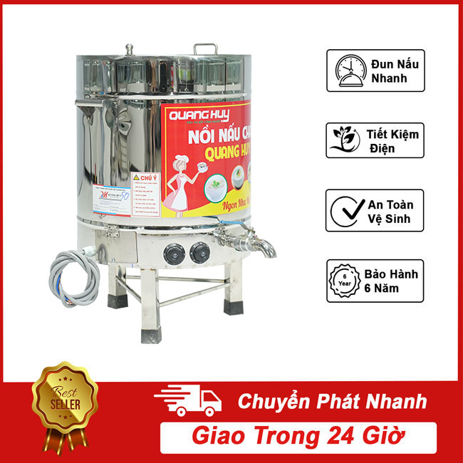 Nồi nấu cháo điện 80l nấu 8kg gạo/mẻ