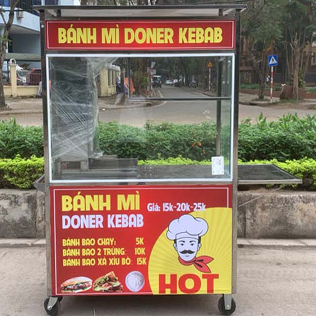 xe bán bánh mì doner kebab có lò nướng