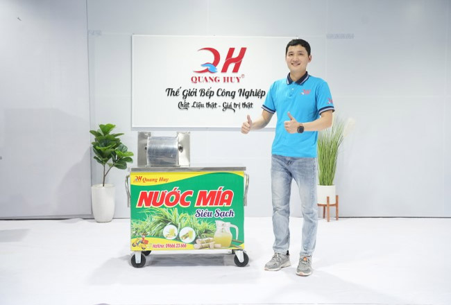 mua máy ép mía liền bàn 1 lỗ quang huy