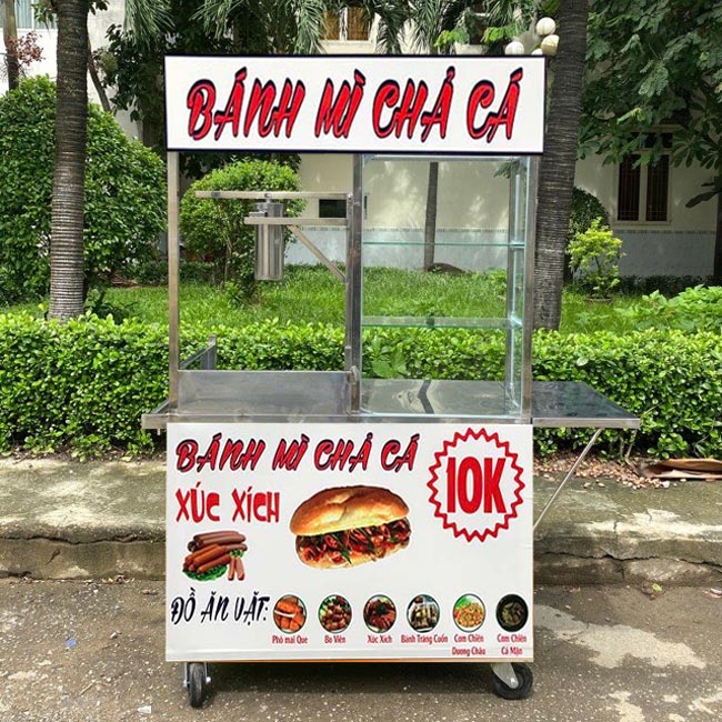 xe bánh mì chả cá đa năng